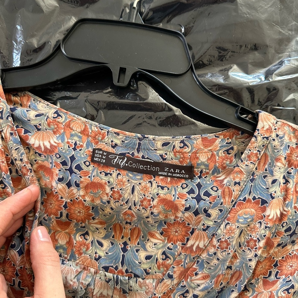 Floral Print Dress with Denim Vest - Picture 8 of 8